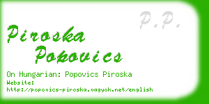 piroska popovics business card